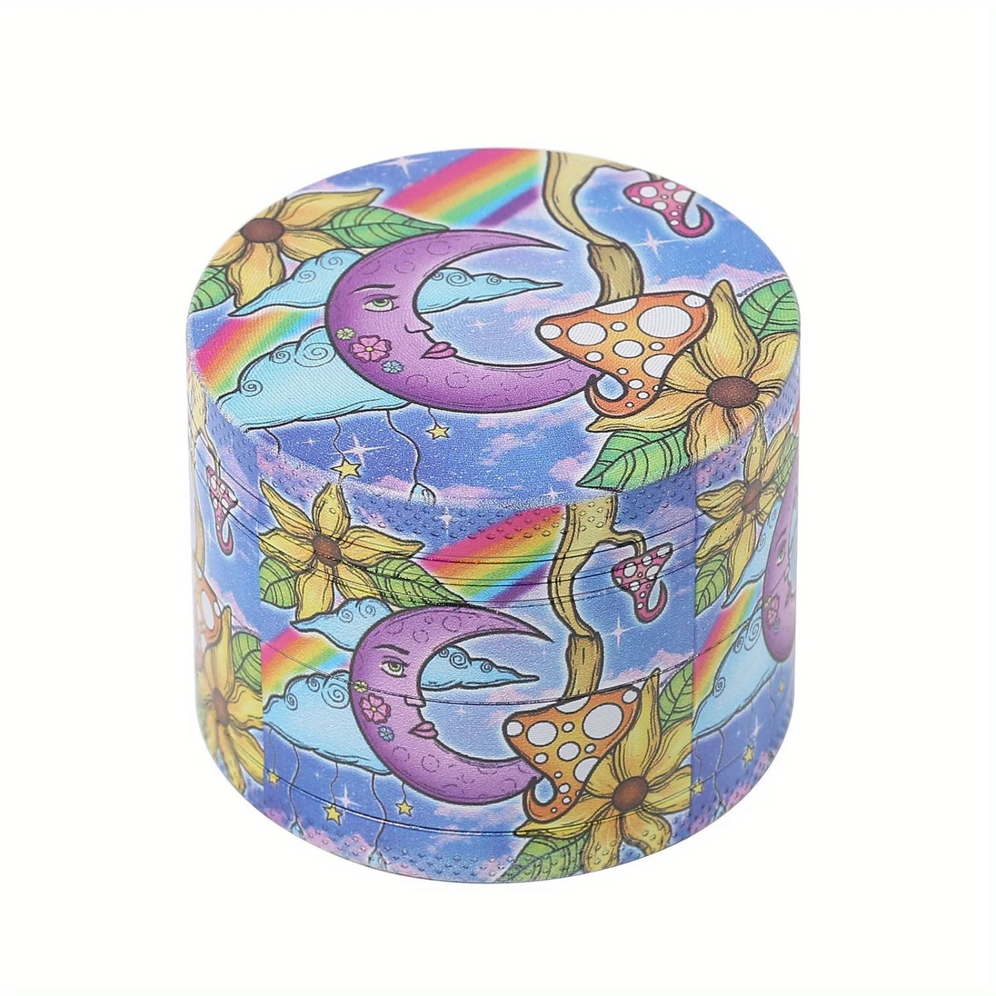 2 Pieces Kitten Bear Floral Mushrooms The Magic World Grinder and Rolling Tray Combo