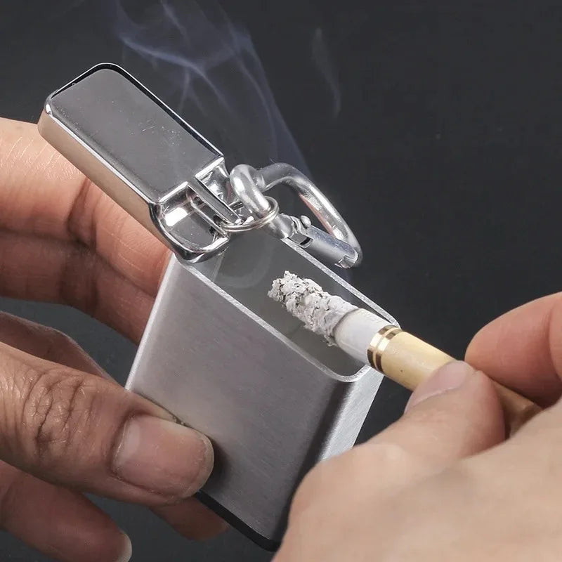 1pc metal ashtray is portable, small ashtray, key chain portable pocket ashtray, ideal gift.