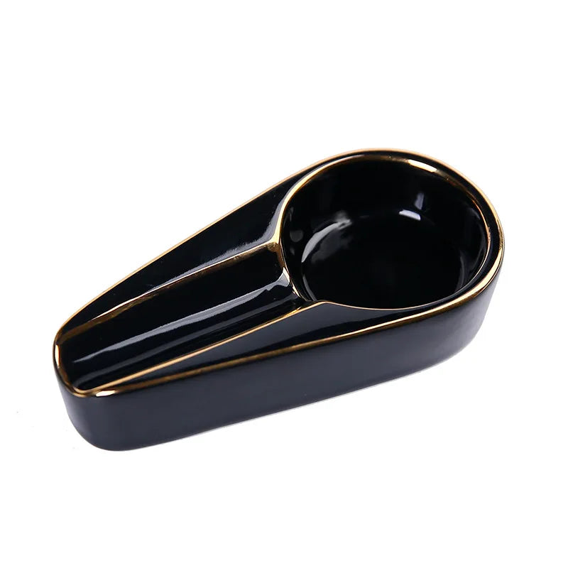 2025 New Cigar Ashtray Fashion Portable Cigar Smoking Accessories Single Slot Ceramic Cigar Ashtray Gift for Boyfriend Husband