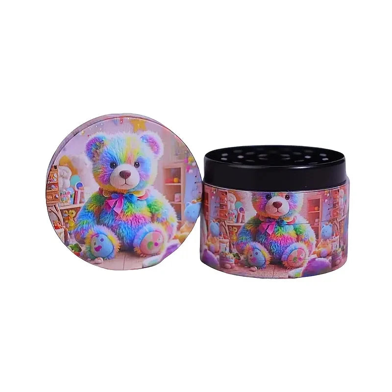 2" Cute Bear Herb Grinder Cute Kawaii Design Girly Gift 4-Piece Design with Pollen Catcher
