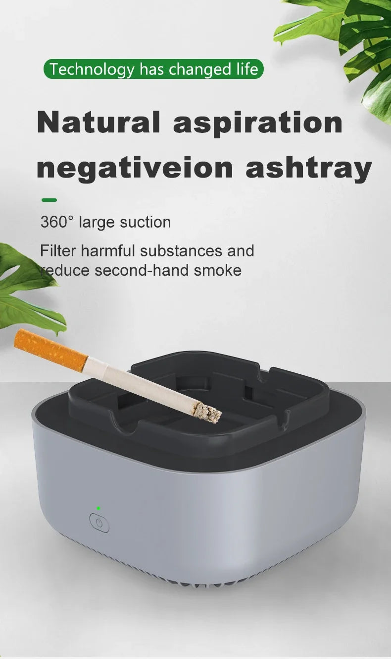 Smart Cigarette Ashtray Air Purifier Anion Purification Practical Automatic Purifier Ashtray Portable Gadgets for Car Ashtray