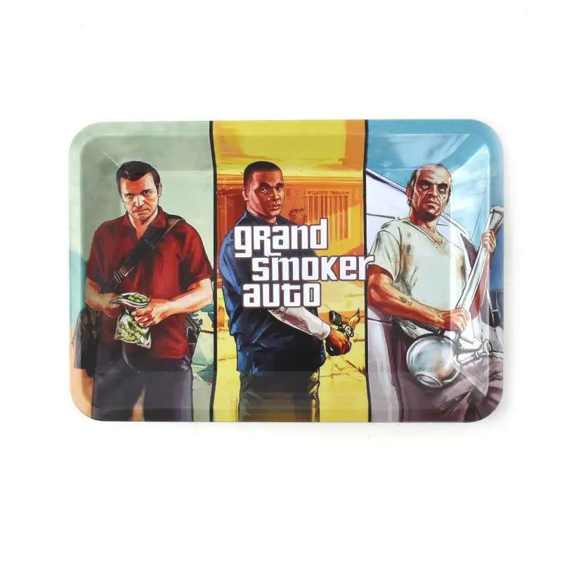 Cigarette Tobacco Metal Rolling Tray Roller Papers Cigar Herb Grinder Tool Storage Plate Smoking Accessories