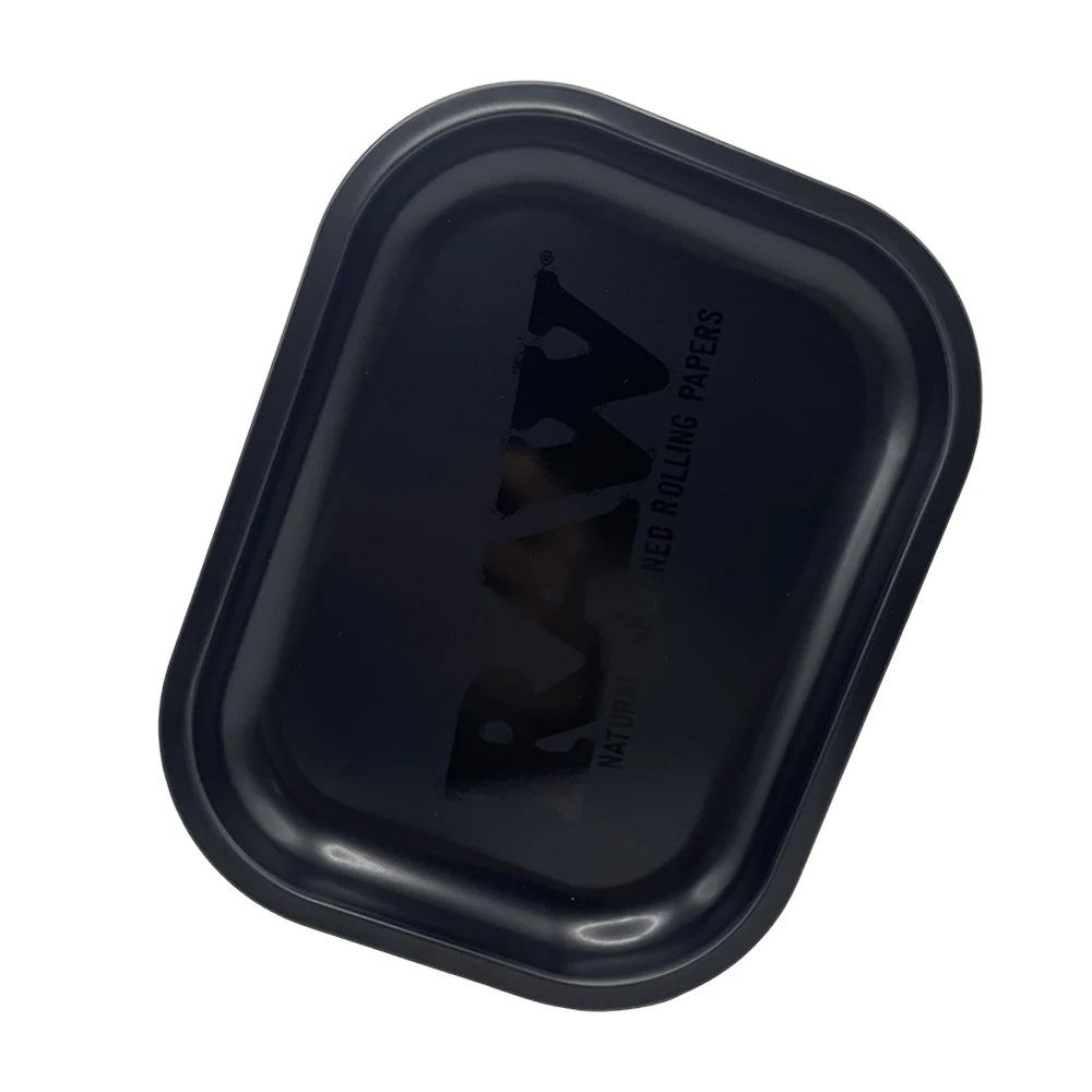 Matte Black Metal Rolling Tray 18x14cm Tin Plated Container Cigar Cmoking Accessories Storage Tray