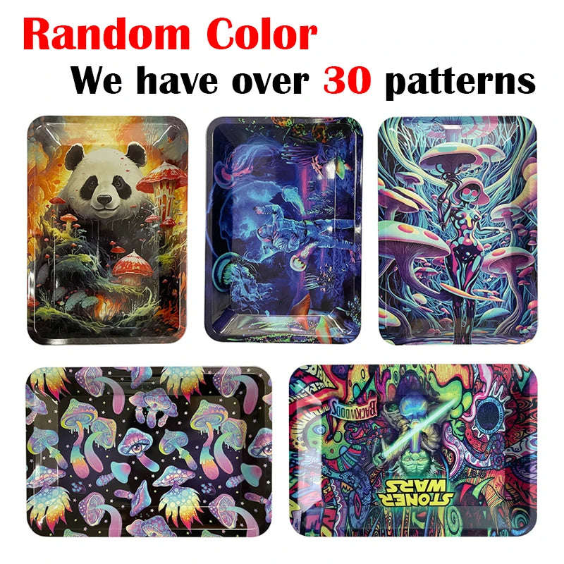 Cigarette Tobacco Metal Rolling Tray Roller Papers Cigar Herb Grinder Tool Storage Plate Smoking Accessories