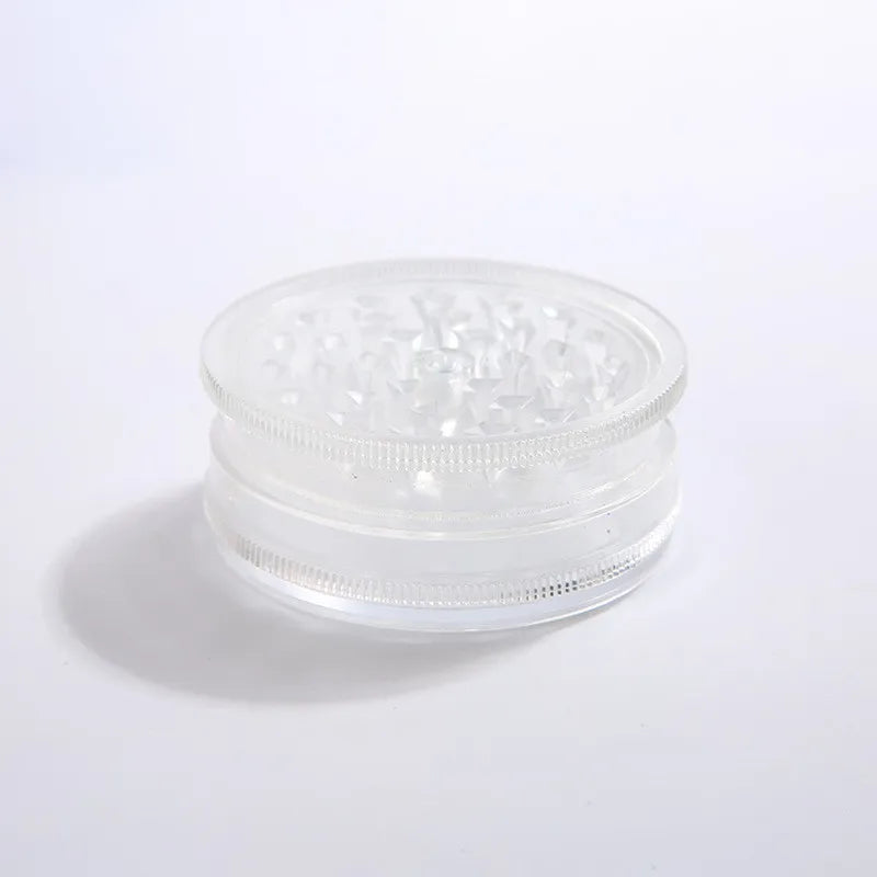 60mm plastic 3-layer color cigarette grinder, 3-layer flat plastic cigarette grinder