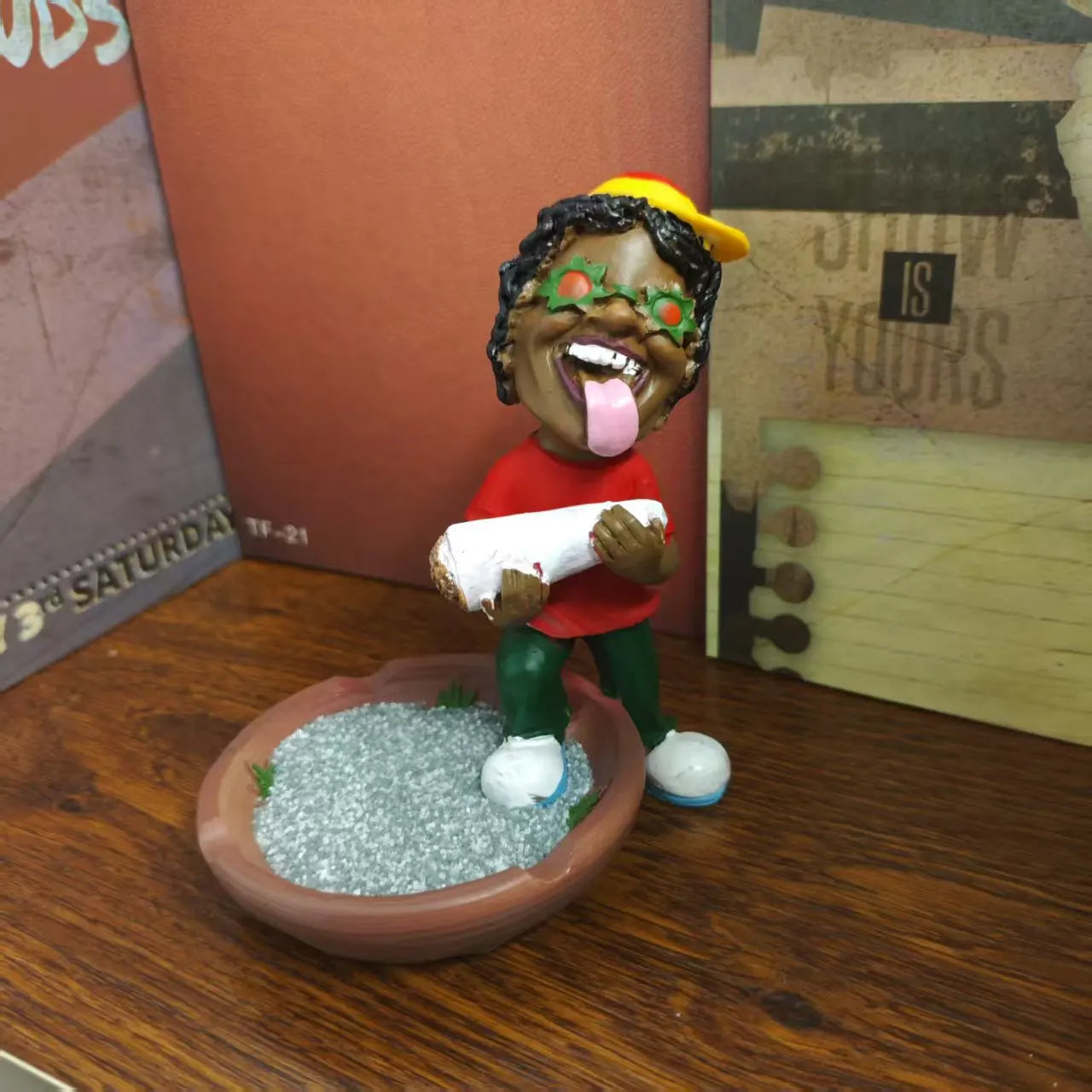 1Pc Whimsical Jamaican style ashtray made of resin, suitable for home, office decorative accessories, gift for friends