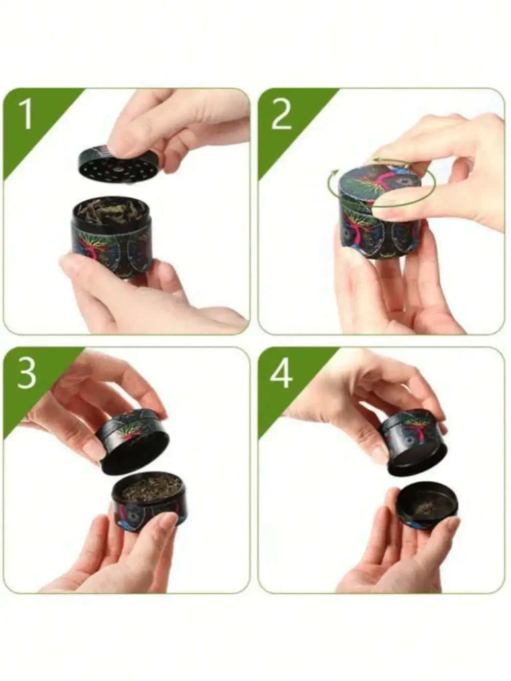1.6/2inch Metal Sun Herb Grinder Boho Moon 4-Layers Salt Spice Mill Pepper Mortar Tobacco Grass Raw Grinder Smoking Accessories