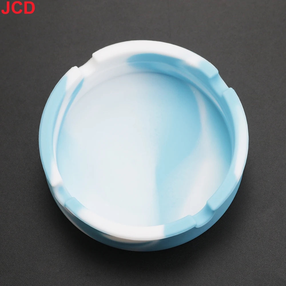 JCD 1pcs Colorful Circular Square Silicone Ashtray Light Fluorescent Smoke Convenient Cigarette Case Dropper Creative Ashtray 