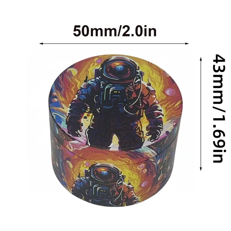 50mm Astronaut Manual Herb Hemp Grinder Spice Pepper Mill Mortar Raw Grass Tobacco Crusher Cigarette Smoking Accessories Tools