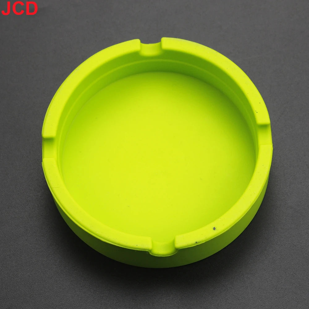 JCD 1pcs Colorful Circular Square Silicone Ashtray Light Fluorescent Smoke Convenient Cigarette Case Dropper Creative Ashtray 