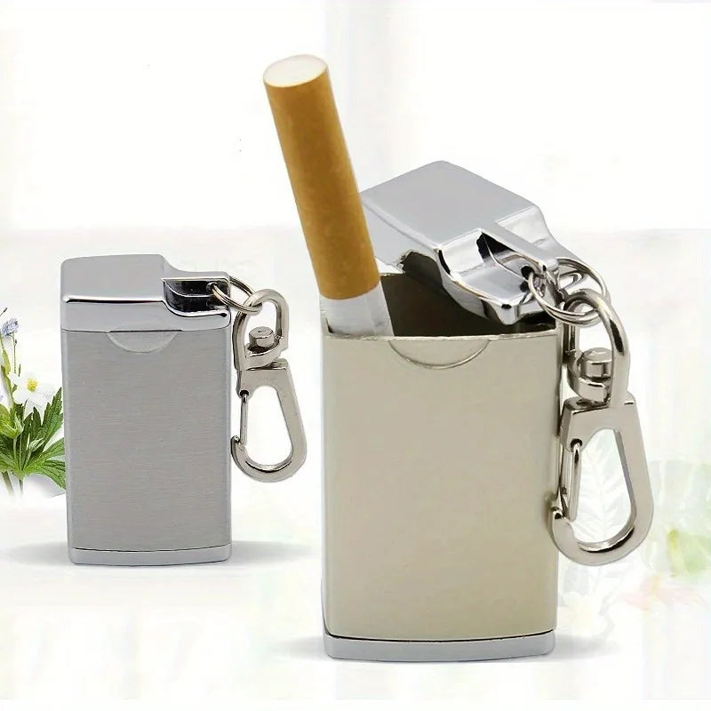 1pc metal ashtray is portable, small ashtray, key chain portable pocket ashtray, ideal gift.