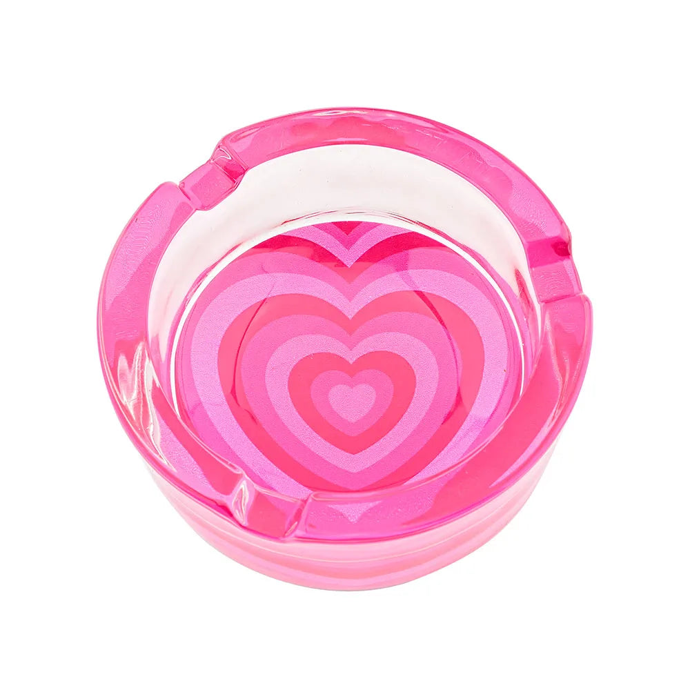 Glass Round Ashtray for Cigarettes, Portable Decorative Modern Ashtray for Home Office Indoor Outdoor Patio Use