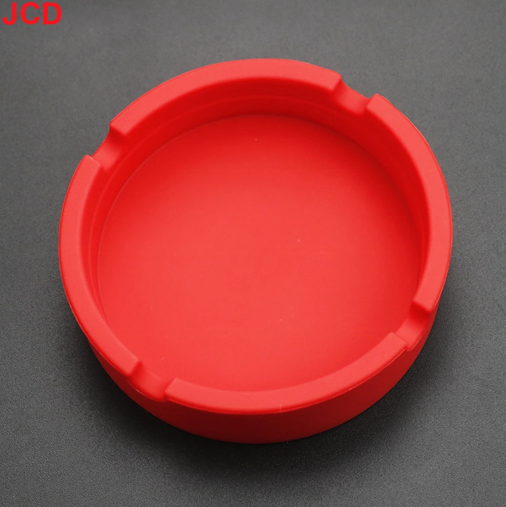 JCD 1pcs Colorful Circular Square Silicone Ashtray Light Fluorescent Smoke Convenient Cigarette Case Dropper Creative Ashtray 
