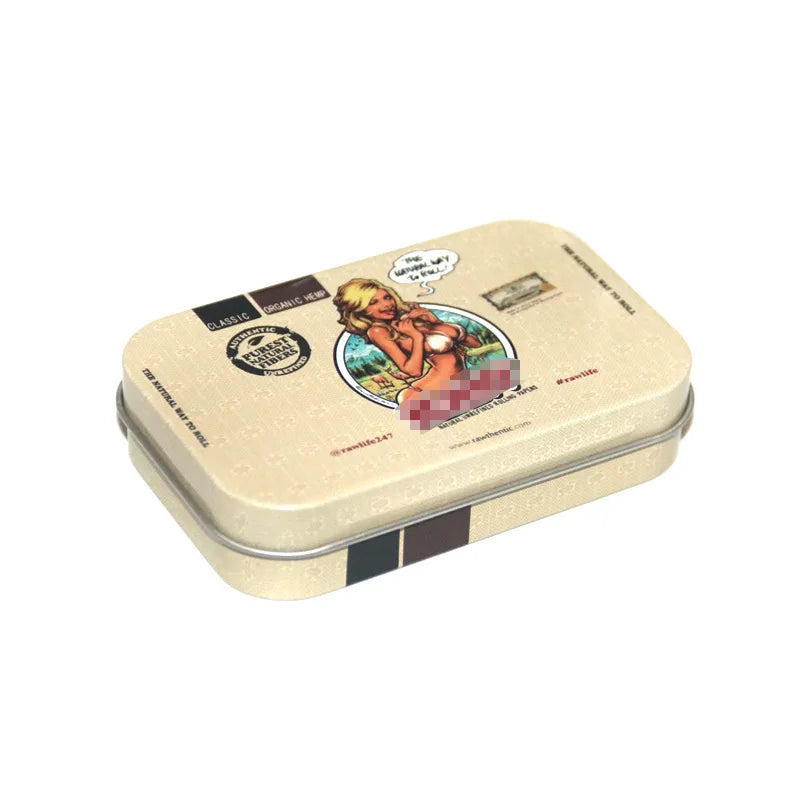 1 Pc Tinplate Jewelry Candy Coin Key Organizer Cigarette Case - Rectangle Container Tobacco Storage Smoking Accessories
