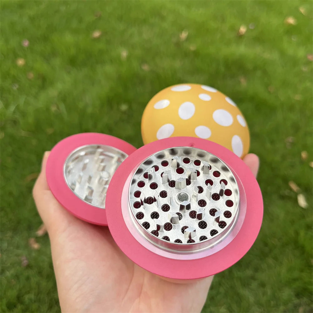 Portable Mushroom-Shaped 4-Layer Herb and Spice Grinder Metal Durable Construction, Manual Handheld Operation