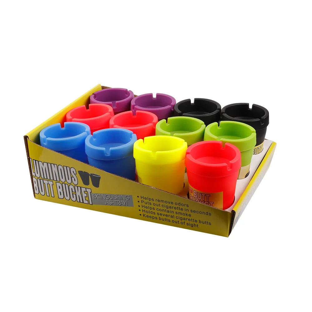 JUSES' S Fashion Car Ashtray Fireproof Material Easy Clean Ash Tray Fit Most Auto Cup Holder Truck Office Home Accessories