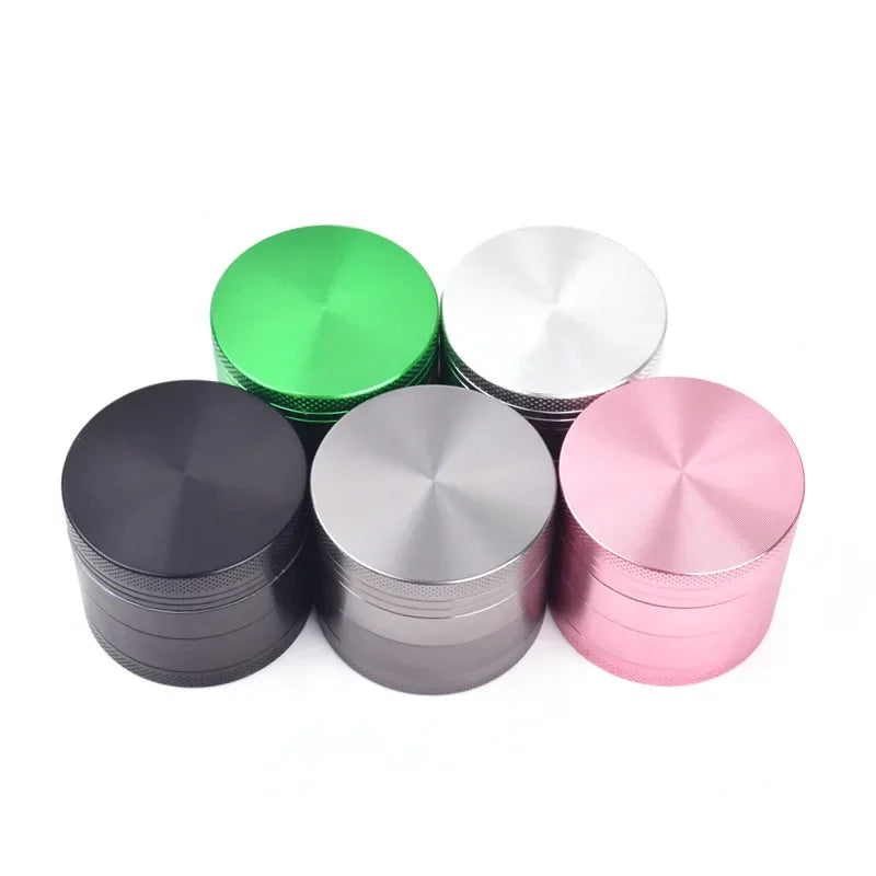 40mm 4 Layers Tobacco Herbal Grinder 5 Colors Crusher Metal Zinc Aluminum Alloy Cutter Mill Lighting for Spice Smoking