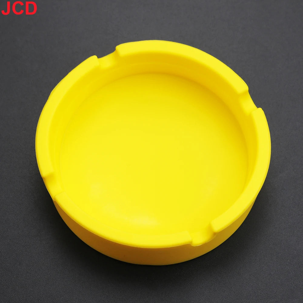 JCD 1pcs Colorful Circular Square Silicone Ashtray Light Fluorescent Smoke Convenient Cigarette Case Dropper Creative Ashtray 