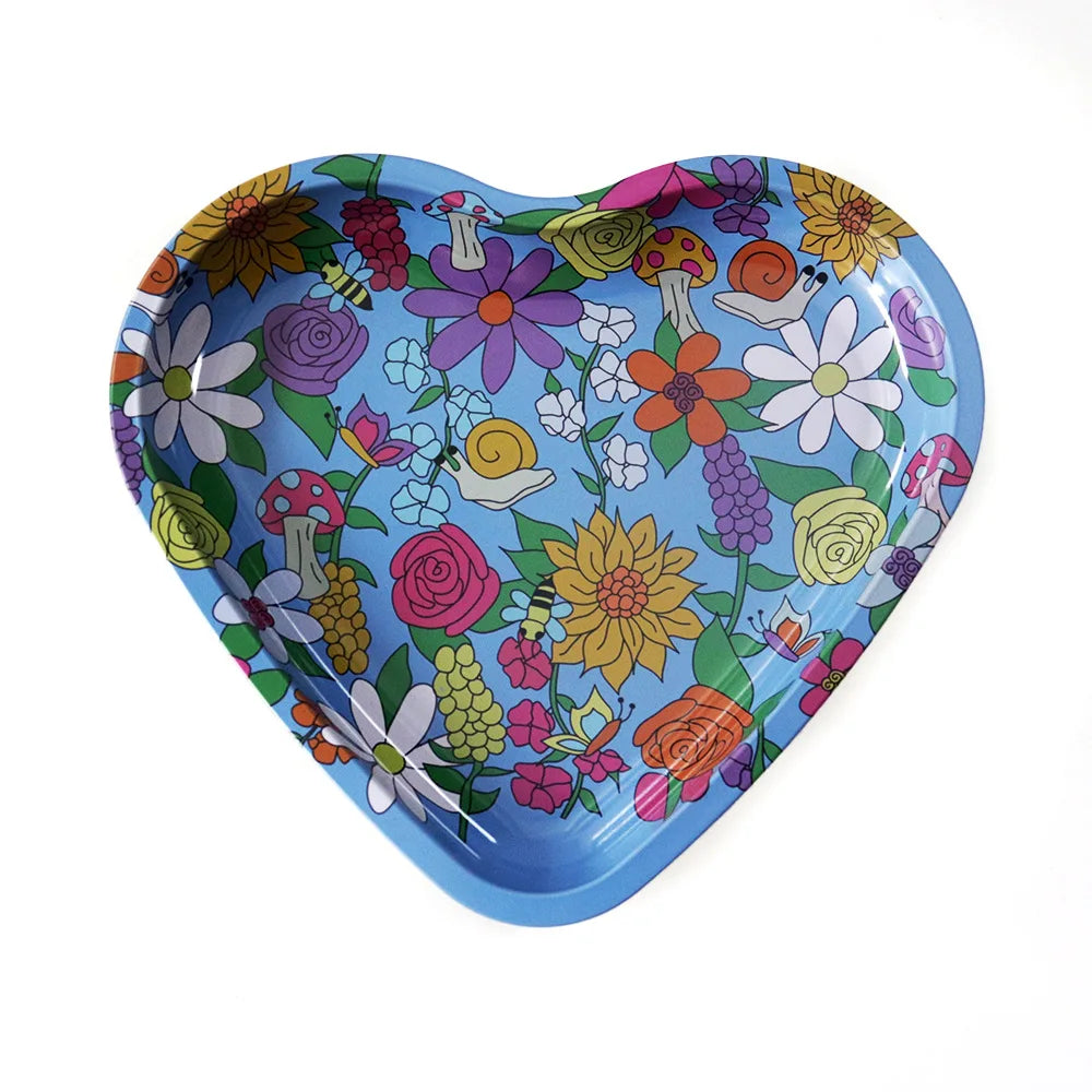 Love-Shaped Cigarette Tray Tobacco Metal Rolling Tray 16.5x18CM Plate Cmoking Smoking Accessories Storage Tray