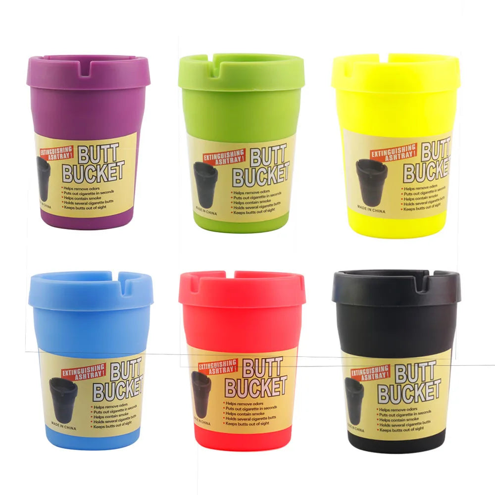 JUSES' S Fashion Car Ashtray Fireproof Material Easy Clean Ash Tray Fit Most Auto Cup Holder Truck Office Home Accessories