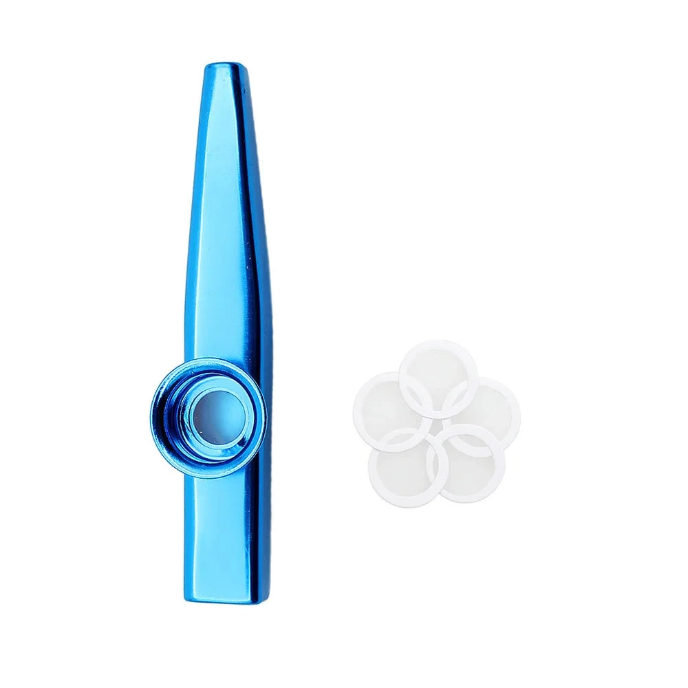 Kazoo Golden Aluminum Alloy with Membrane Flute Diaphragm Mouth Kazoos Musical Instruments