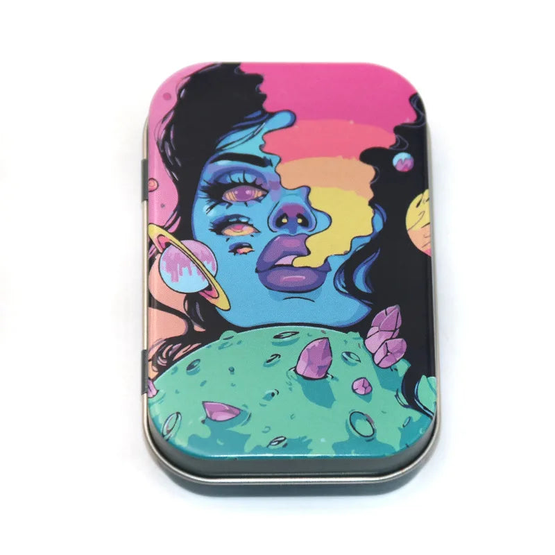 1 Pc Tinplate Jewelry Candy Coin Key Organizer Cigarette Case - Rectangle Container Tobacco Storage Smoking Accessories