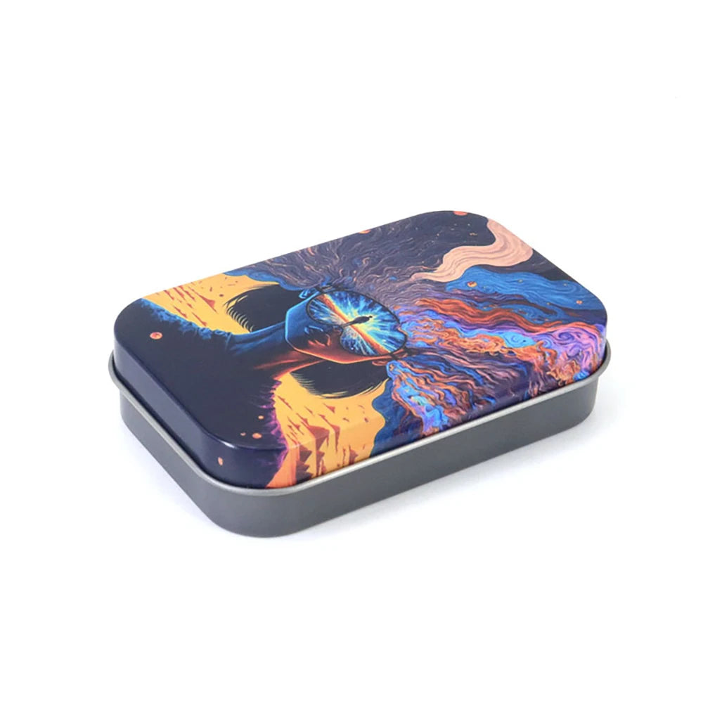 Tobacco Storage Box Humidor Rolling Paper Box Metal Cigarette Tinplate Case Jewelry Candy Coin Key Organizer Flip Gifts Sealed