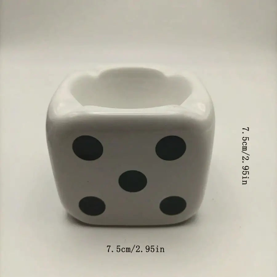 Ceramic Sieve Ashtray Household Dice Ashtray Dice Gift Home Furnishings Office Ashtray
