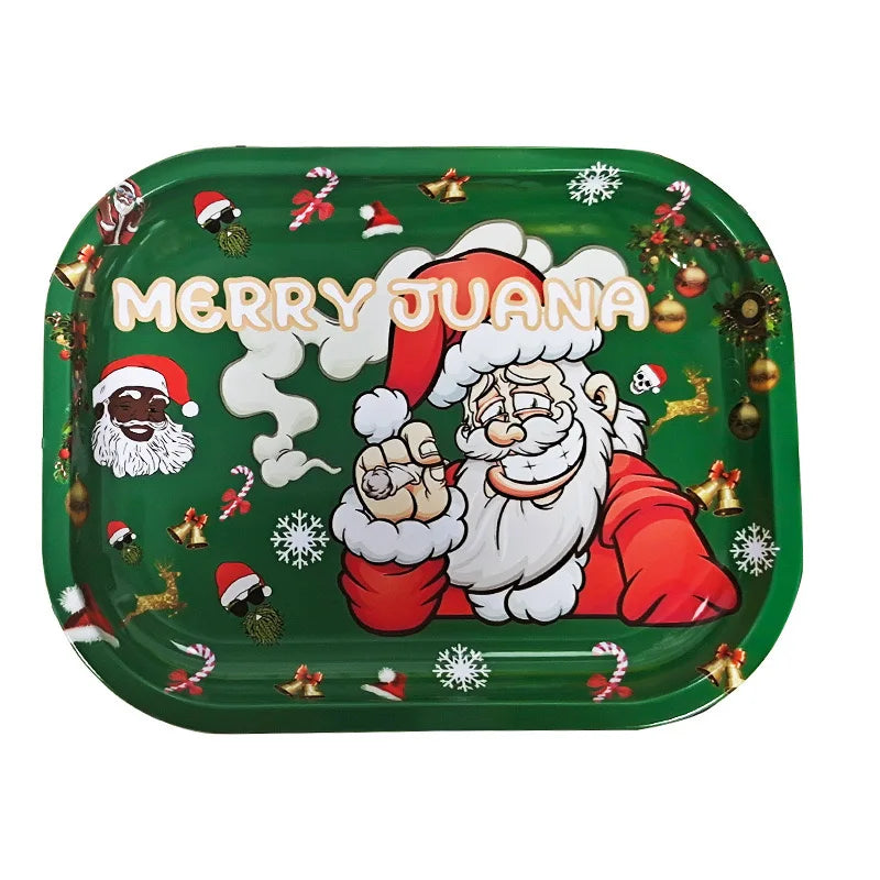 Dish Tin Storage Case Plate Small Roller Container 18*14cm Metal Tobacco Tinplate Rolling Tray Cigarette Smoking Accessories