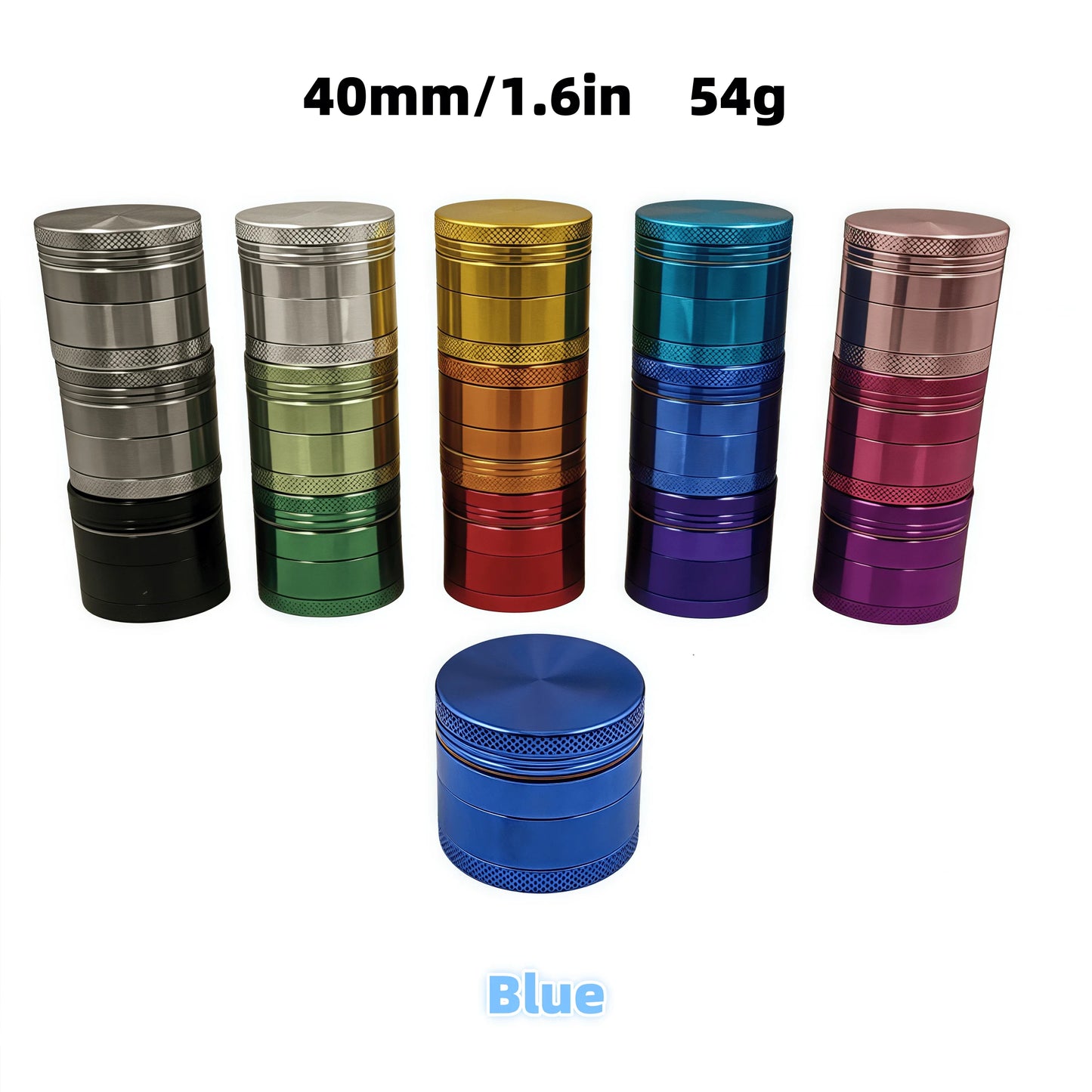 4-Layer Rainbow Tobacco Grinder - 15 Colors ( 40mm) | Aerospace Aluminum W/ Pollen Catcher,The Most Suitable