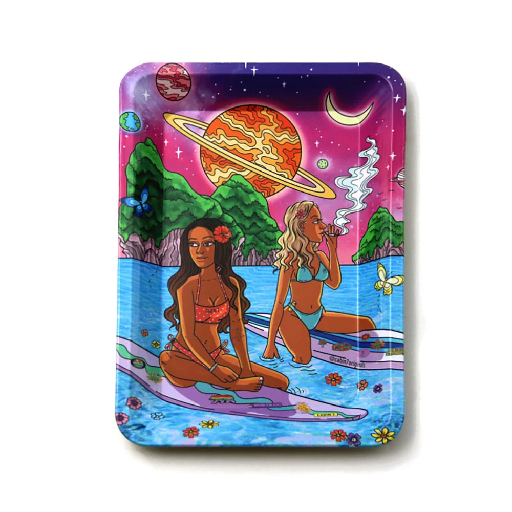Cigarette Tobacco Metal Rolling Tray Roller Papers Cigar Herb Grinder Tool Storage Plate Smoking Accessories
