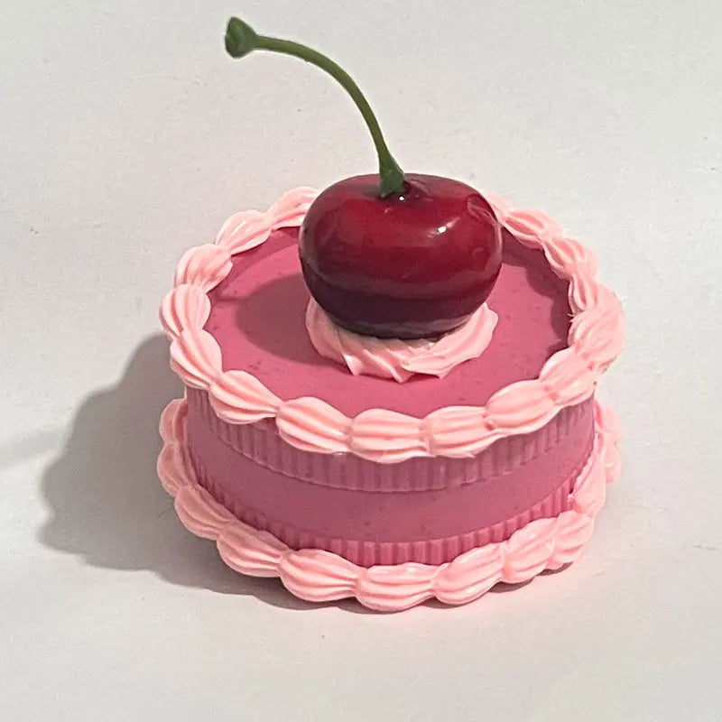 DIY Pink Cherry Plastic Herb Grinder tabacaria Cute Herbal Grinders 2 Layers creative Spice Crusher Gift 55mm