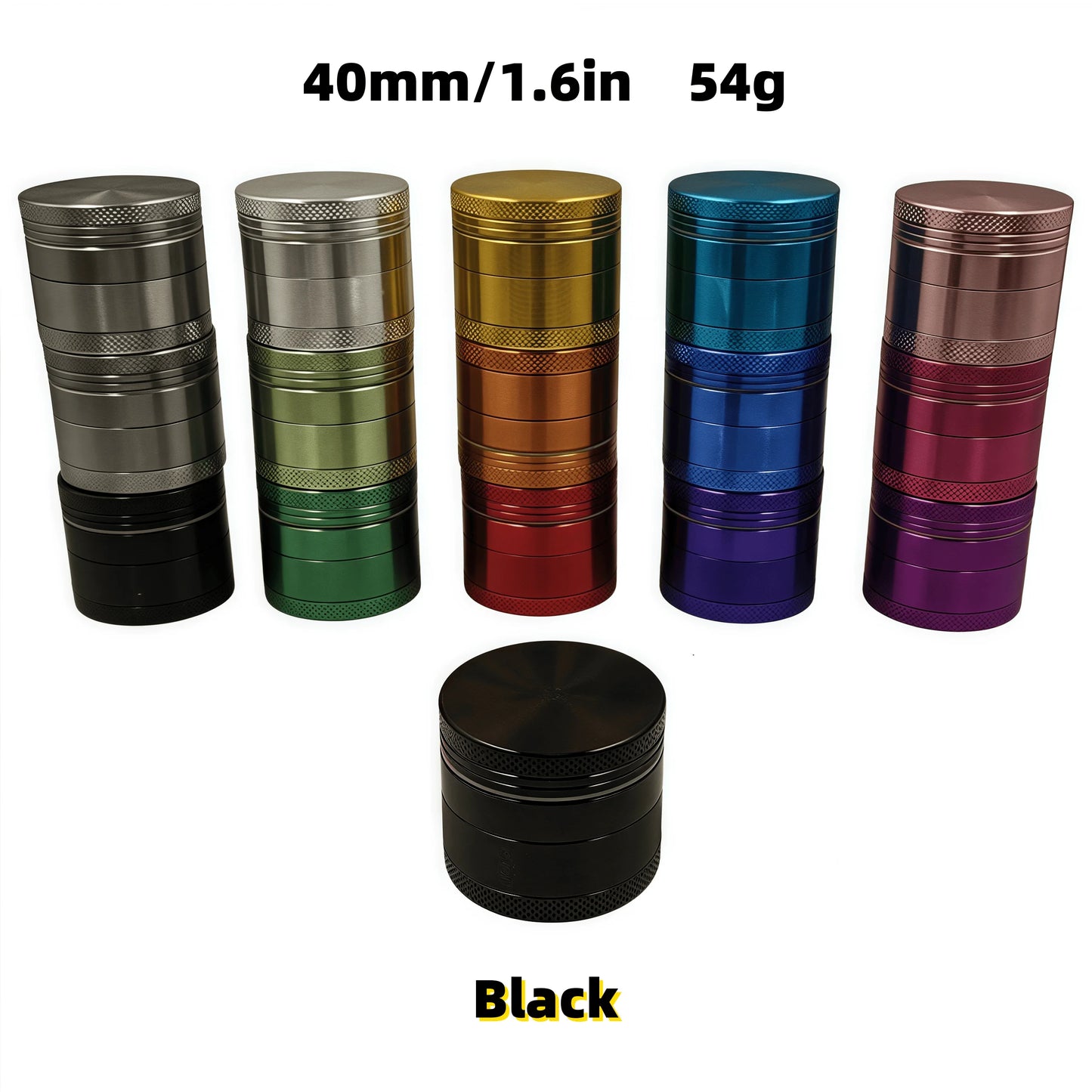 4-Layer Rainbow Tobacco Grinder - 15 Colors ( 40mm) | Aerospace Aluminum W/ Pollen Catcher,The Most Suitable
