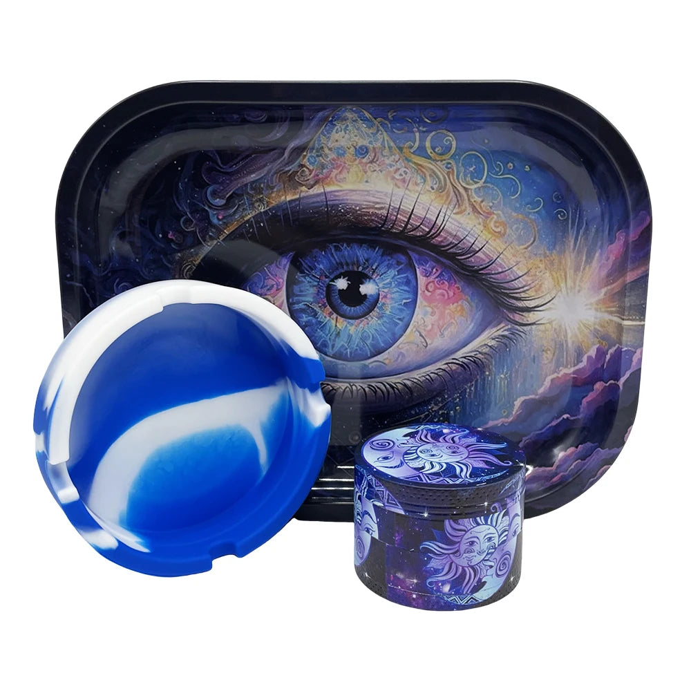 2-inch vanilla Grinder Soft Ashtray Smoking set Metal Rolling Tray 7x5.5 inch Zinc Alloy Spice Grass Grinder