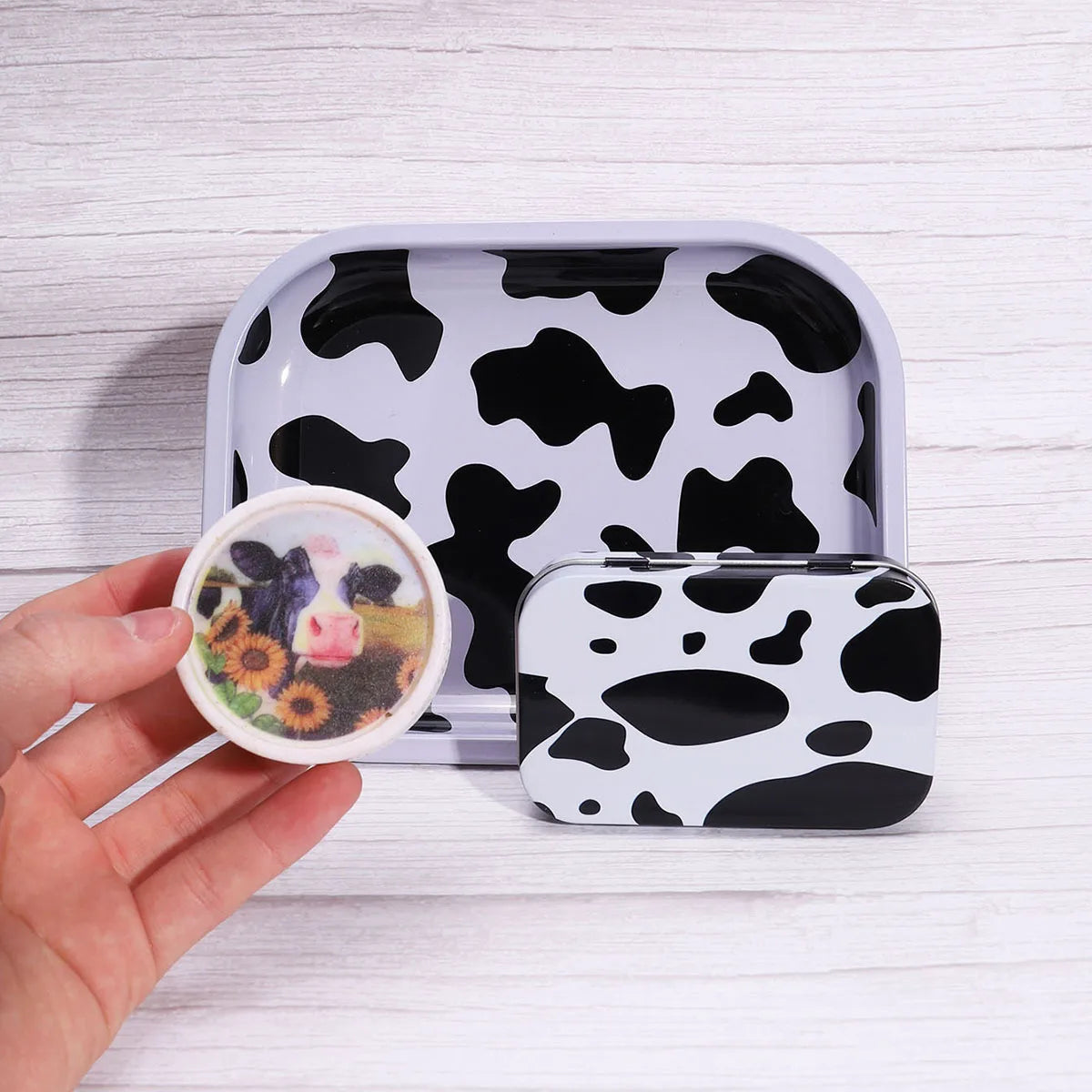 3set Smoking Set Rolling Tray and Double-Layer Grinder Tinplate Box Degradable Smoker Kit