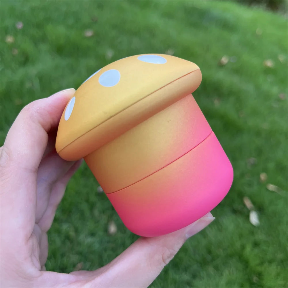Portable Mushroom-Shaped 4-Layer Herb and Spice Grinder Metal Durable Construction, Manual Handheld Operation