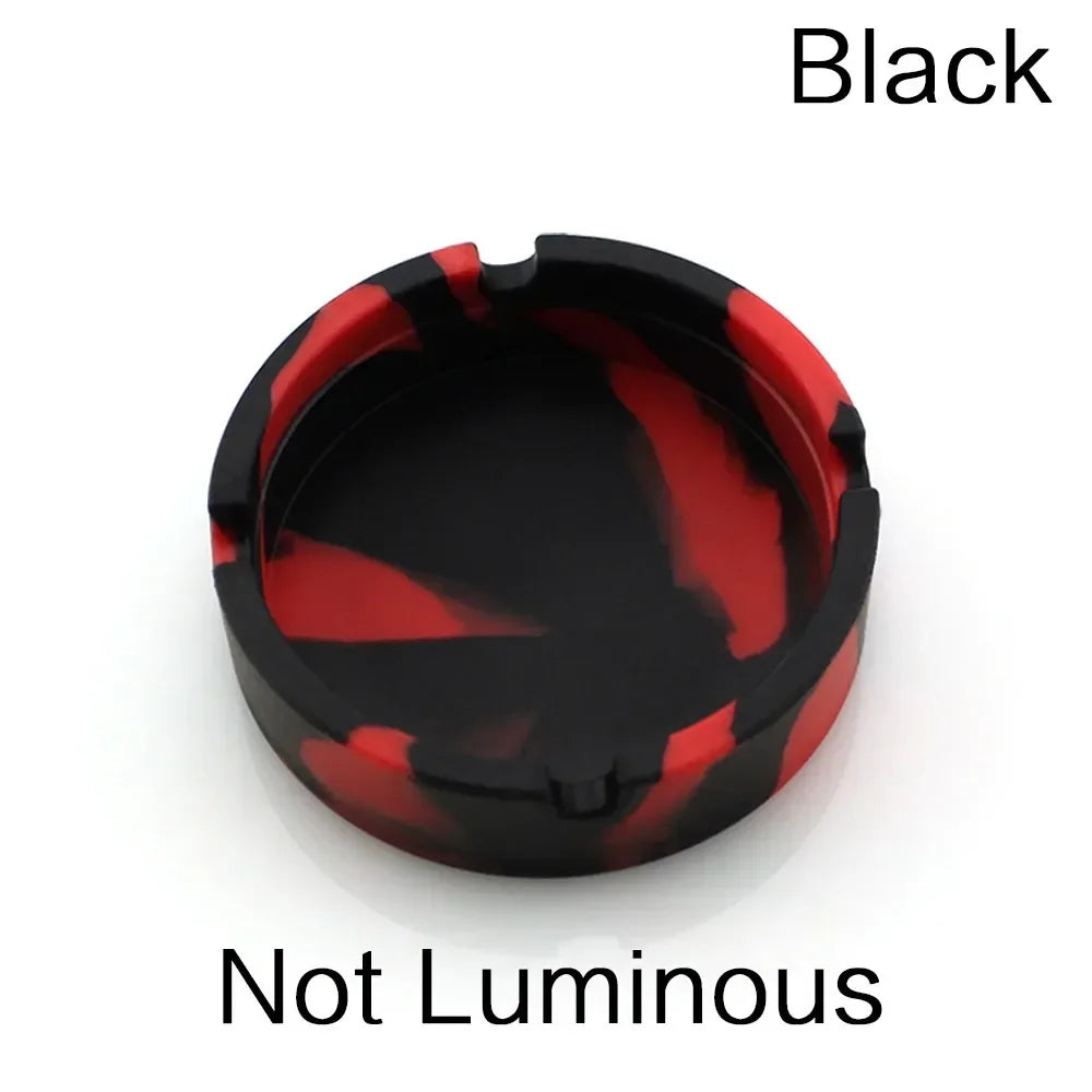 High Heat Resistant Glowing/Colourful Silicone Ashtray Light Round Ashtray Fluorescent Ashtray