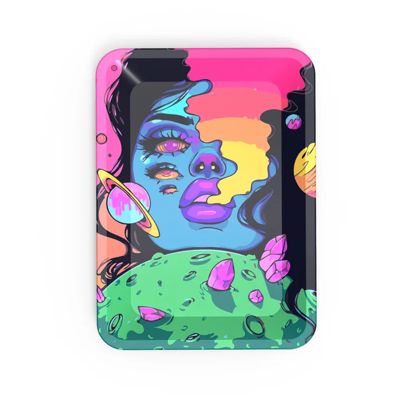 Cigarette Tobacco Metal Rolling Tray Roller Papers Cigar Herb Grinder Tool Storage Plate Smoking Accessories