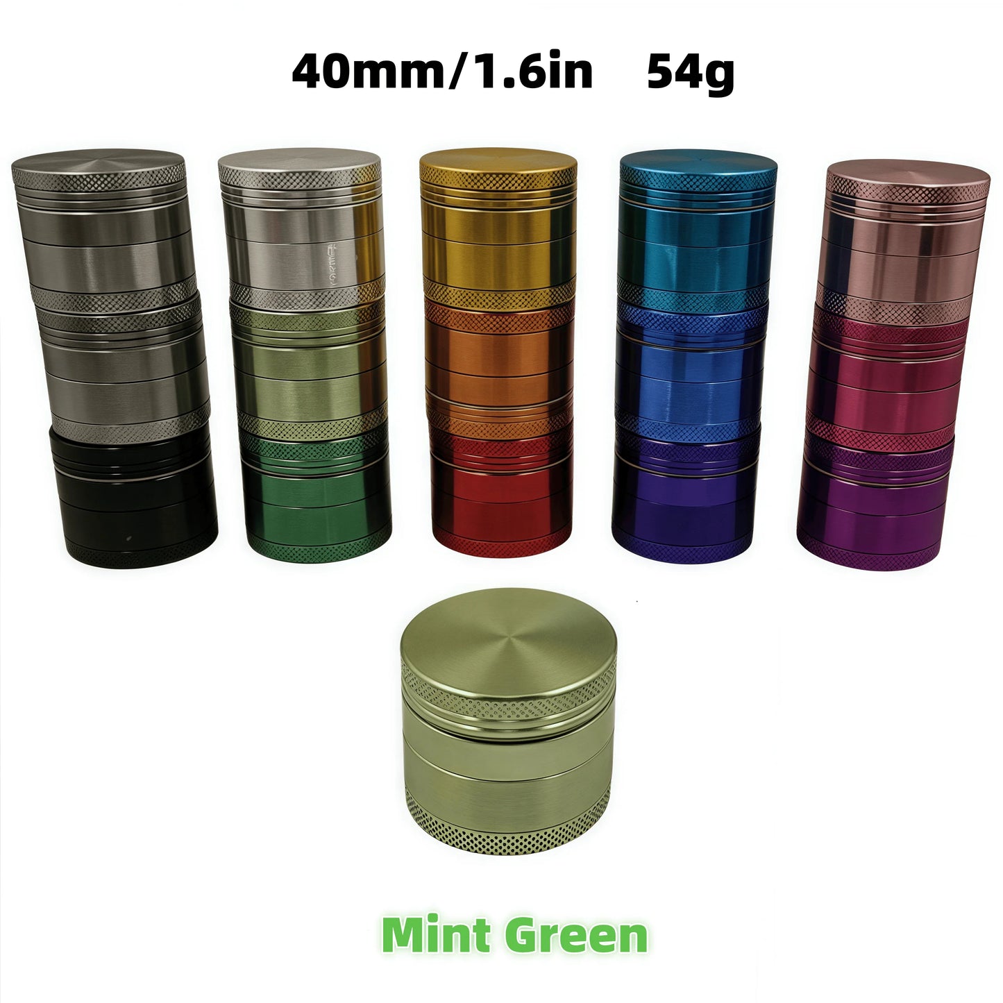 4-Layer Rainbow Tobacco Grinder - 15 Colors ( 40mm) | Aerospace Aluminum W/ Pollen Catcher,The Most Suitable