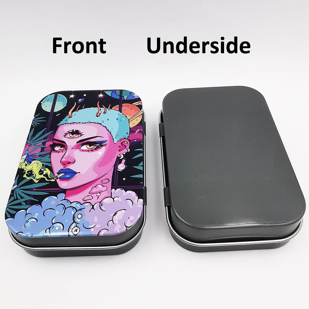 Cigarette Case Box Flip Cap Tobacco Storage Smoke Humidor Rolling Paper Jewelry Candy Coin Key Organizer Tin Flip Gifts Sealed