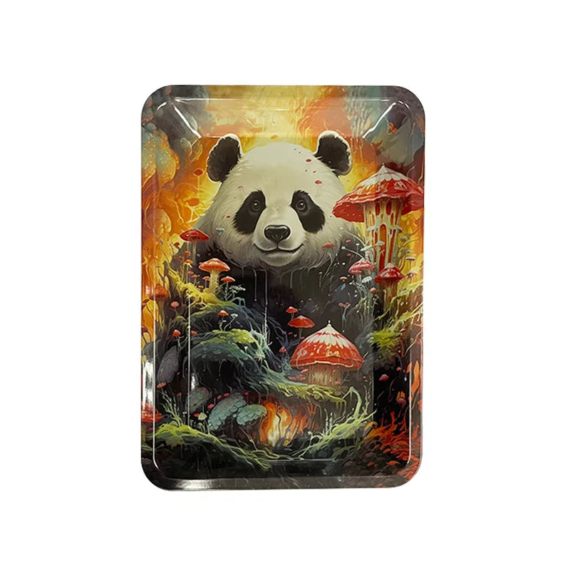 Colorful Metal Rolling Tray Tobacco Plate Cigar Smoking Accessories Sundries Storage Container 180*125mm