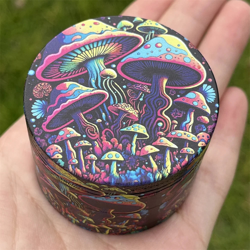 Creative Mushroom Patterned Metal Tobacco Grinder Multipurpose Spice Crusher with Durable Herb Grinder for Kitchen, gift Ideal