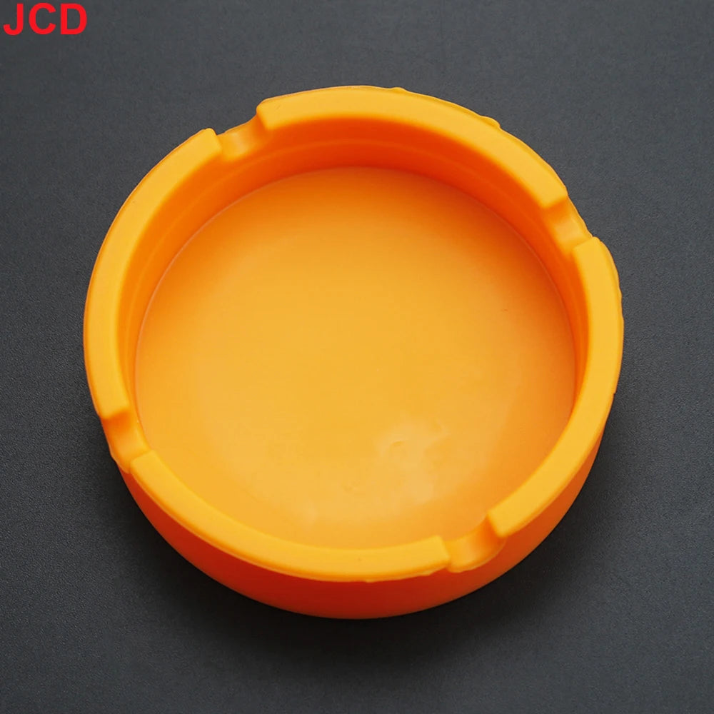 JCD 1pcs Colorful Circular Square Silicone Ashtray Light Fluorescent Smoke Convenient Cigarette Case Dropper Creative Ashtray 