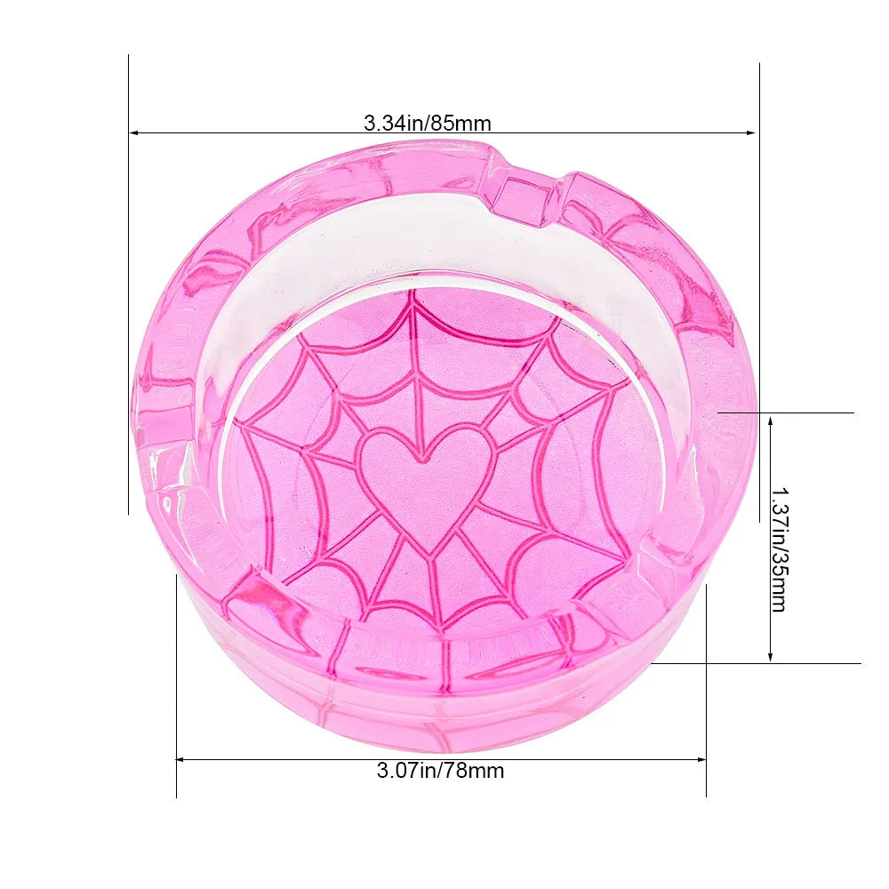 Glass Round Ashtray for Cigarettes, Portable Decorative Modern Ashtray for Home Office Indoor Outdoor Patio Use