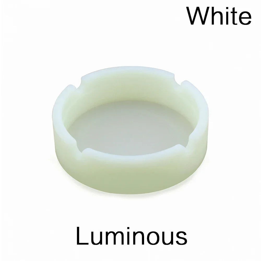 High Heat Resistant Glowing/Colourful Silicone Ashtray Light Round Ashtray Fluorescent Ashtray