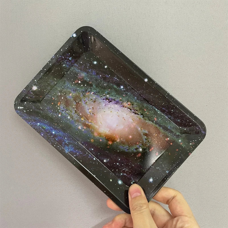 180*125mm Pink Girly Metal Rolling Tray Tobacco Herb Trays Smoking Accessories Rolling Tool 420 Leaves Print
