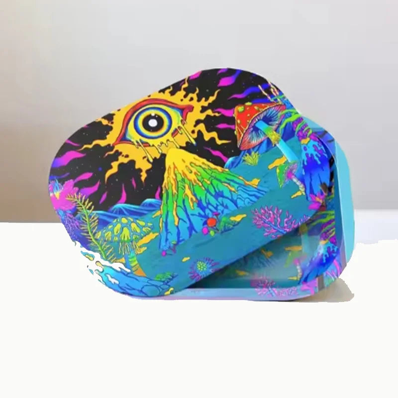 Tobacco Rolling Tray 18*14cm Serving Tray High Quality With Magnetic Lid Cover Storage Trays Various Patterns Wholesale