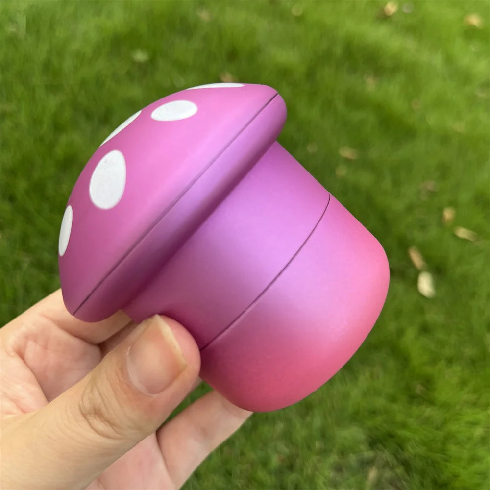 Portable Mushroom-Shaped 4-Layer Herb and Spice Grinder Metal Durable Construction, Manual Handheld Operation