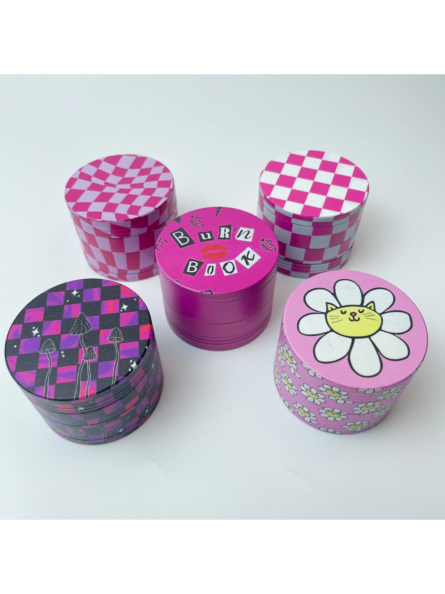 2inch/50mm Burn Book Pink Collection Metal Herb Grinder