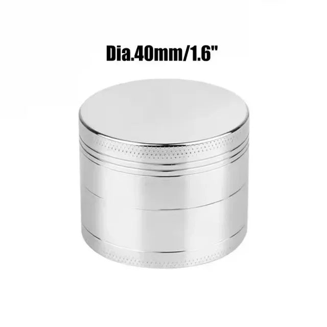 4 Layers Aluminium Herb and Spice Grinder 5 colors 40mm Grinder Metal with Scraper Portable Food Mill Zinc Alloy Smooth Grinding